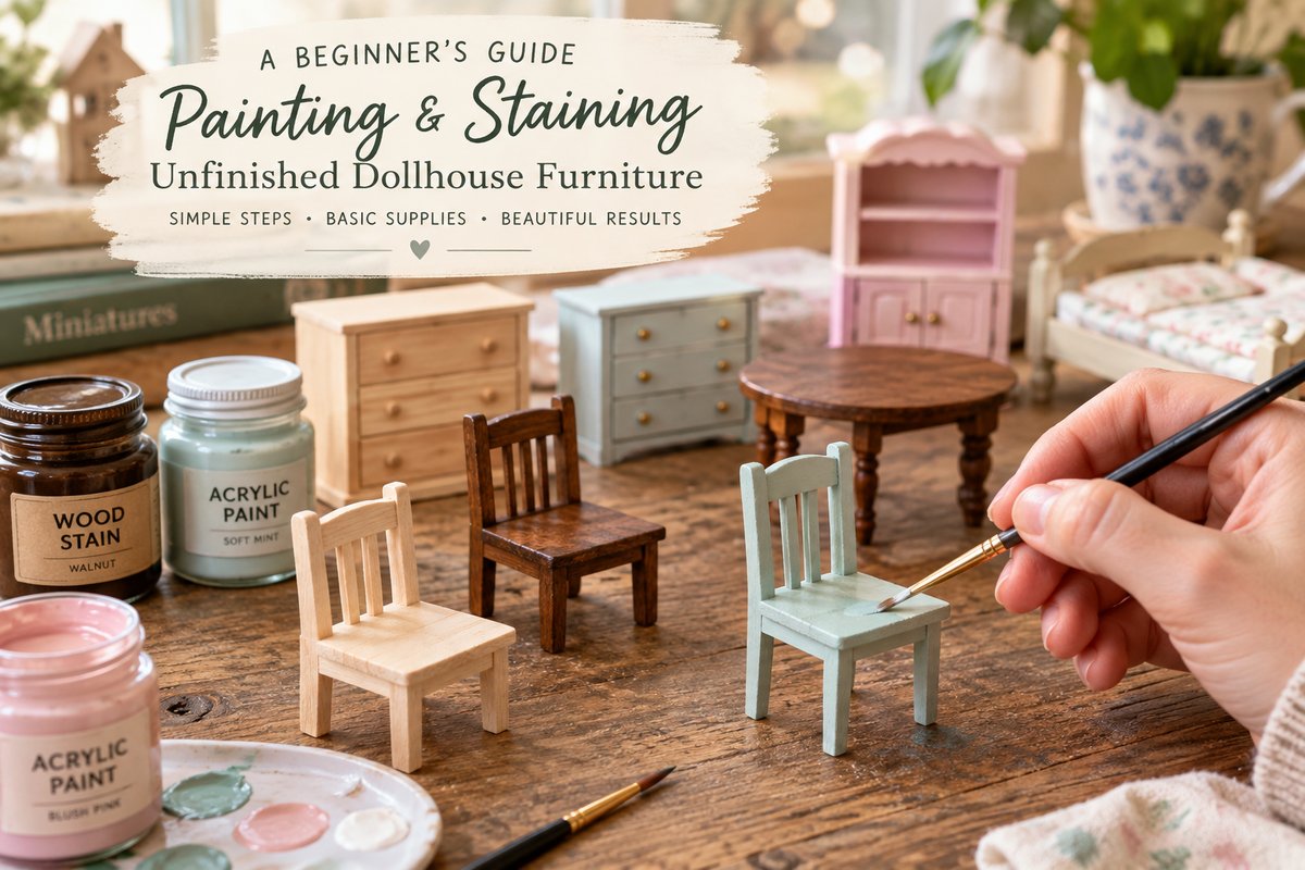 How to Paint & Stain Unfinished Dollhouse Furniture: A Beginner's Guide