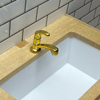 Miniatyrblandare i skala 1:12, Svanhalspip, 9/16 tum hög, DIY-tillbehör till dockskåp (guld) (A)