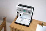1:12 Dollhouse Supplies kitchen appliance miniature metal coffee espresso machine coffee maker (black) - E055