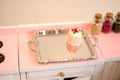 1:12 Scale Miniature Ornate Serving Tray with Handles, 2-5/8 inch long, DIY Dollhouse Supply (silver)