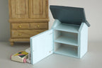 1:12 Scale Miniature Little House with Hinged Front and Roof, 2 Rooms, 2-3/8 inch tall, DIY Dollhouse Supply (light blue)