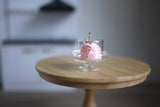 Miniature dolls house crystal cake stand Dollhouse Miniature Scallop Glass Cupcake & Pie Plate Stand (not include the cake) - (A24)