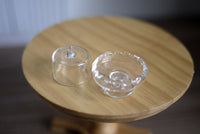 Miniature dolls house crystal cake stand Dollhouse Miniature Scallop Glass Cupcake & Pie Plate Stand (not include the cake) - (A24)