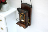 Dollhouse miniature  wooden dial phone 1 12th scale miniature - E063