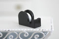 1:12 Scale Miniature Tape Dispenser with Tape Roll, 11/16 inch long, DIY Dollhouse Supply (black)