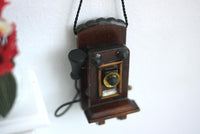Dollhouse miniature  wooden dial phone 1 12th scale miniature - E063