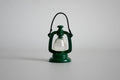 1:12 Scale Miniature Metal Hurricane Oil Lantern with Handle, 1-11/16 inch tall, DIY Dollhouse Supply (green)
