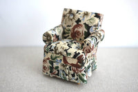 Dollhouse miniature furniture armchair cushion dolls house green and beige single seat sofa 1 12th scale miniature