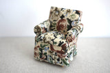 Dollhouse miniature furniture armchair cushion dolls house green and beige single seat sofa 1 12th scale miniature