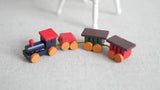 Miniature Wooden Train , 1:12 Scale Small Train with 3 Carts - D045