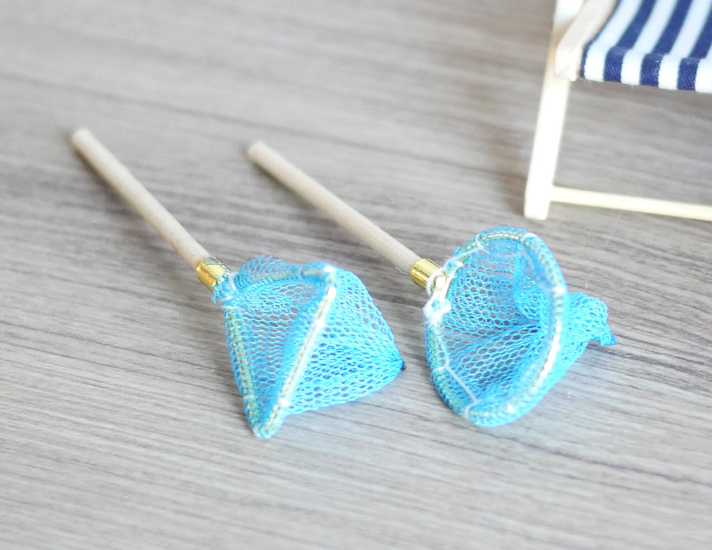 Dollhouse miniature Fish Net set of 2, dollhouse outdoor, miniature outdoor - E068