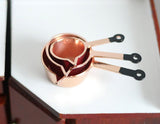 Dollhouse Supplies cooking pot cookware set dolls house 3-piece 1 12 miniature metal pots E040