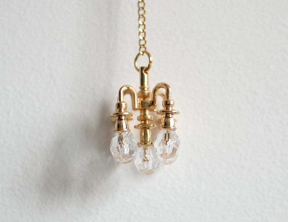 1:12 Dollhouse Supplies Miniature Brass Metal Chandelier (non-electric) - C074
