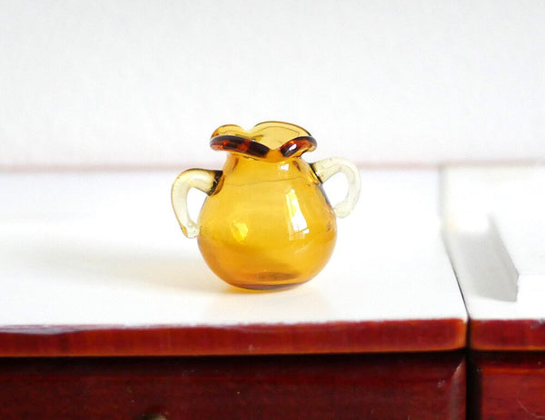 1:12 Miniature Dollshouse Yellow Glass Jar (brown) - E098