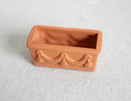 1:12 Scale Miniature Clay Rectangular Planter with Garland Relief, 1-15/16 inch long, DIY Dollhouse Supply