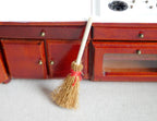 1:12 Scale Miniature Straw Broom with Wood Handle, 3-3/8 inch tall, DIY Dollhouse Supply