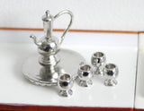 Dollhouse hollow ware dolls house 6-piece holloware teapot  1 12th scale miniature - F081