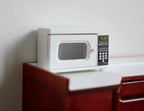 1:12 Scale Miniature Microwave Oven with Black Window Door and Keypad, 1-9/16 inch tall, DIY Dollhouse Supply (white)
