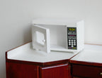 1:12 Scale Miniature Microwave Oven with Black Window Door and Keypad, 1-9/16 inch tall, DIY Dollhouse Supply (white)