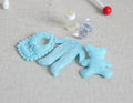 1:12 Scale Miniature Infant Dressing and Feeding Set, 5 Pieces, DIY Dollhouse Supply (light blue)