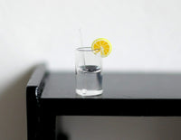 1:12 scale Dollhouse miniature glass of lemon water miniature beverage fountain drink - E084