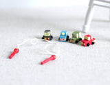 Dollhouse Supplies miniature wooden car set of 5 , 1:12 Scale - G058