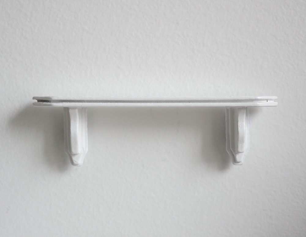 1:12 Scale Miniature Wood Wall Shelf with Scroll Brackets, 4 inch long, DIY Dollhouse Supply (white)