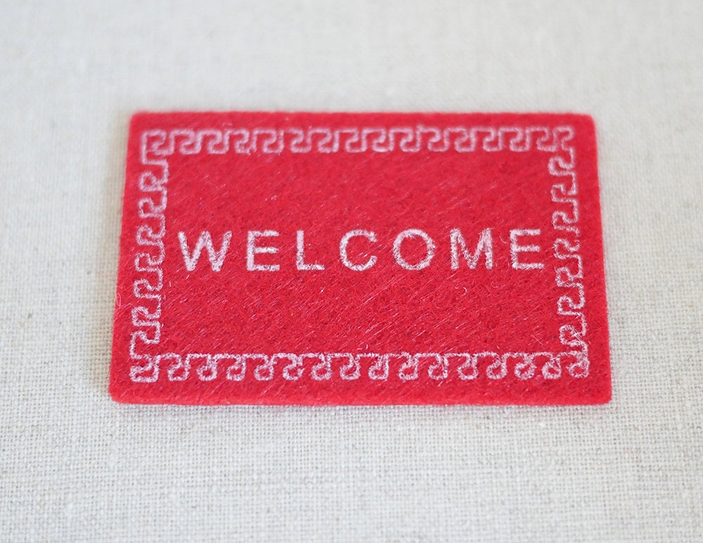 Dollhouse miniature small door rug carpet floor mat decoration 1 12 scale D082