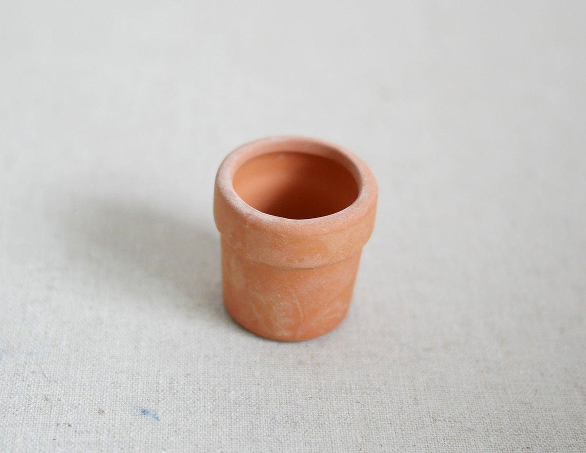 1:12 Scale Miniature Clay Flower Pot with Rim, 1-3/16 inch tall, DIY Dollhouse Supply (terracotta)