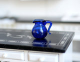 1:12 Miniature Dollhouse Supplies Blue Glass Kettle Bottle / Dollhouse Supplies Miniature Glass Jug - E098