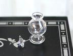 1:12 Scale Miniature Clear Glass Footed Candy Jar with Lid, 1-1/16 inch tall, DIY Dollhouse Supply (A15)