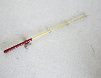 Dollhouse miniature fishing pole 1:12 scale fishing rod (metal) - E074