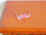 1:12 Dollhouse miniature metal eye glasses (Pink) - F036