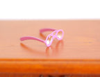 1:12 Scale Miniature Metal Eyeglasses, 9/16 inch wide, DIY Dollhouse Supply (pink)