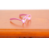 1:12 Dollhouse miniature metal eye glasses (Pink) - F036