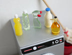1:12 Scale Miniature Cleaning Bottles, Set of 5, 11/16 inch tall, DIY Dollhouse Supply