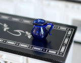 1:12 Miniature Dollhouse Blue Glass Kettle Bottle / Dollhouse Miniature Glass Jug - E098