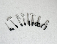 Dollhouse miniature tool set of 8 / 12 scale miniature - H032