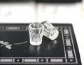 1:12 Scale Miniature Tumbler Drinking Glasses, Set of 2, 1/2 inch tall, DIY Dollhouse Supply (clear)