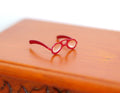 1:12 Dollhouse miniature metal eye glasses (Red) - F036
