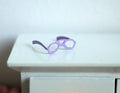 1:12 Dollhouse miniature metal eye glasses (Purple) - F036