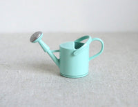 Dollhouse metal flower watering pot with spray nozzle and handle 1:12 scale miniature (light blue) - F094