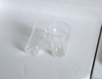 1:12 Scale Miniature Clear Tumbler Glasses, Set of 2, Faceted Base, 3/4 inch tall, DIY Dollhouse Supply