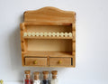 1:12 Scale Miniature Wood Kitchen Wall Shelf, 2 Shelves and 2 Drawers, 3 inch tall, DIY Dollhouse Supply (honey)