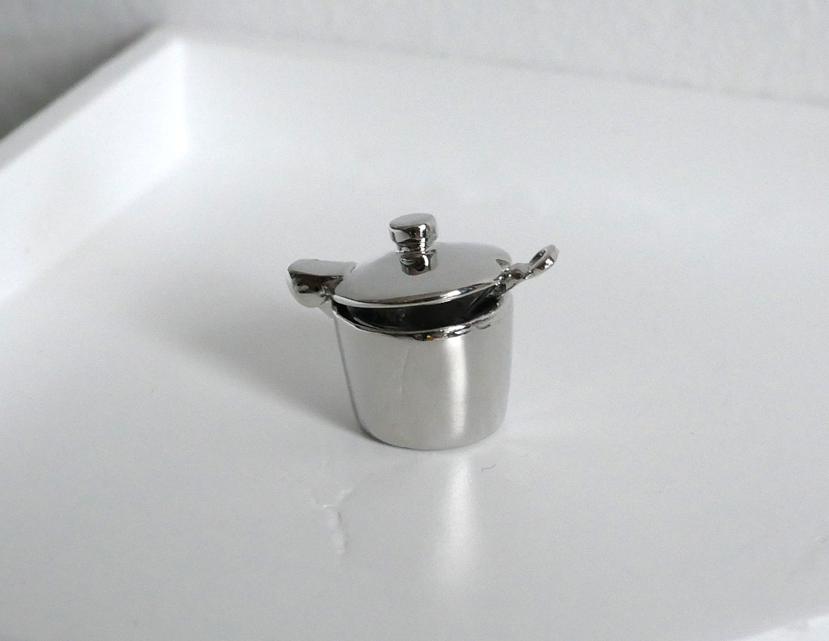 1:12 Dollhouse miniature kitchen sugar/salt container with spoon set of 2 - E042
