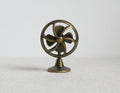 1:12 Scale Miniature Metal Old Style Desk Fan, 4 Blades, 5/8 inch tall, DIY Dollhouse Supply (antique gold)