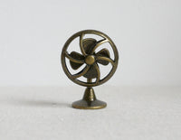 1:12 Dollhouse appliance miniature old style metal fan with 4 blades (gold) - C085