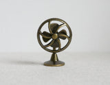 1:12 Dollhouse Supplies appliance miniature old style metal fan with 4 blades (gold) - C085