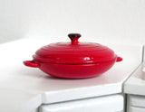 Dollhouse Miniature Metal Buffet Casserole cooking pot (Red) - H022