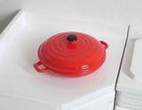 Dollhouse Miniature Metal Buffet Casserole cooking pot (orange) E045